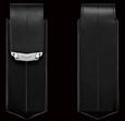 Bao da BLACK LEATHER VERTICAL CASE WITH STAINLESS STEEL vertu