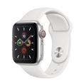 Apple Watch 44mm Series 5 (Stainless Steel Case with White Sport Band)